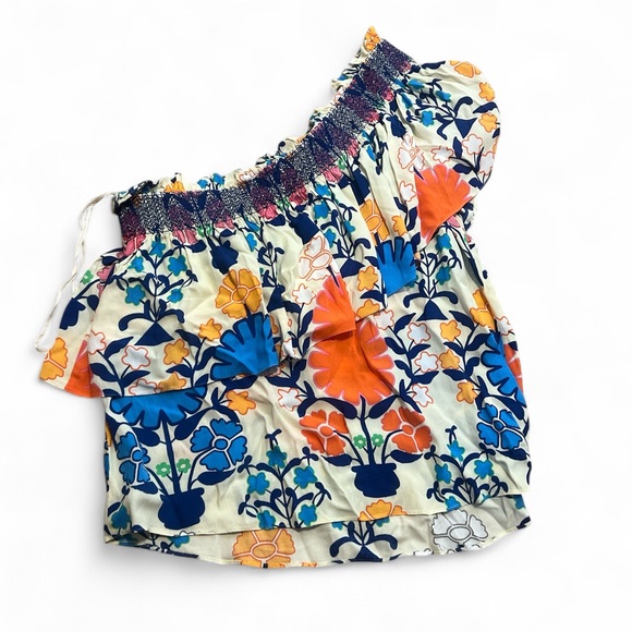 Anthropologie Floral One-Shoulder Blouse Plenty by Tracy Reese Romantic Feminine - Picture 1 of 4